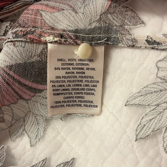 Moulinette Soeurs Anthropologie Terrace Blush Floral Sheer Peplum Top Cream Sz 2 - Picture 9 of 11